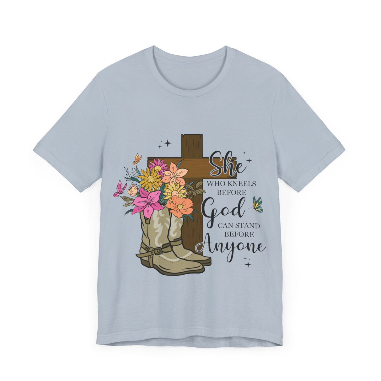 Faith and Strength Floral Cross T-Shirt