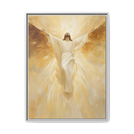 The Ascension of Glory Framed Canvas - Jesus in Radiant Triumph