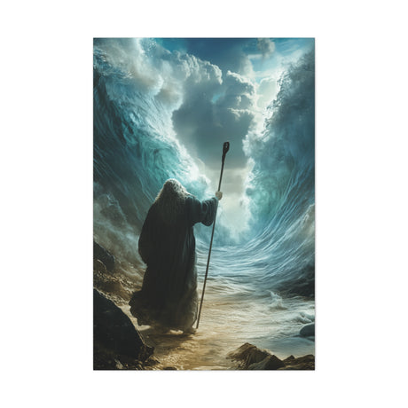 Moses Parting the Red Sea Canvas - A Testament of Deliverance