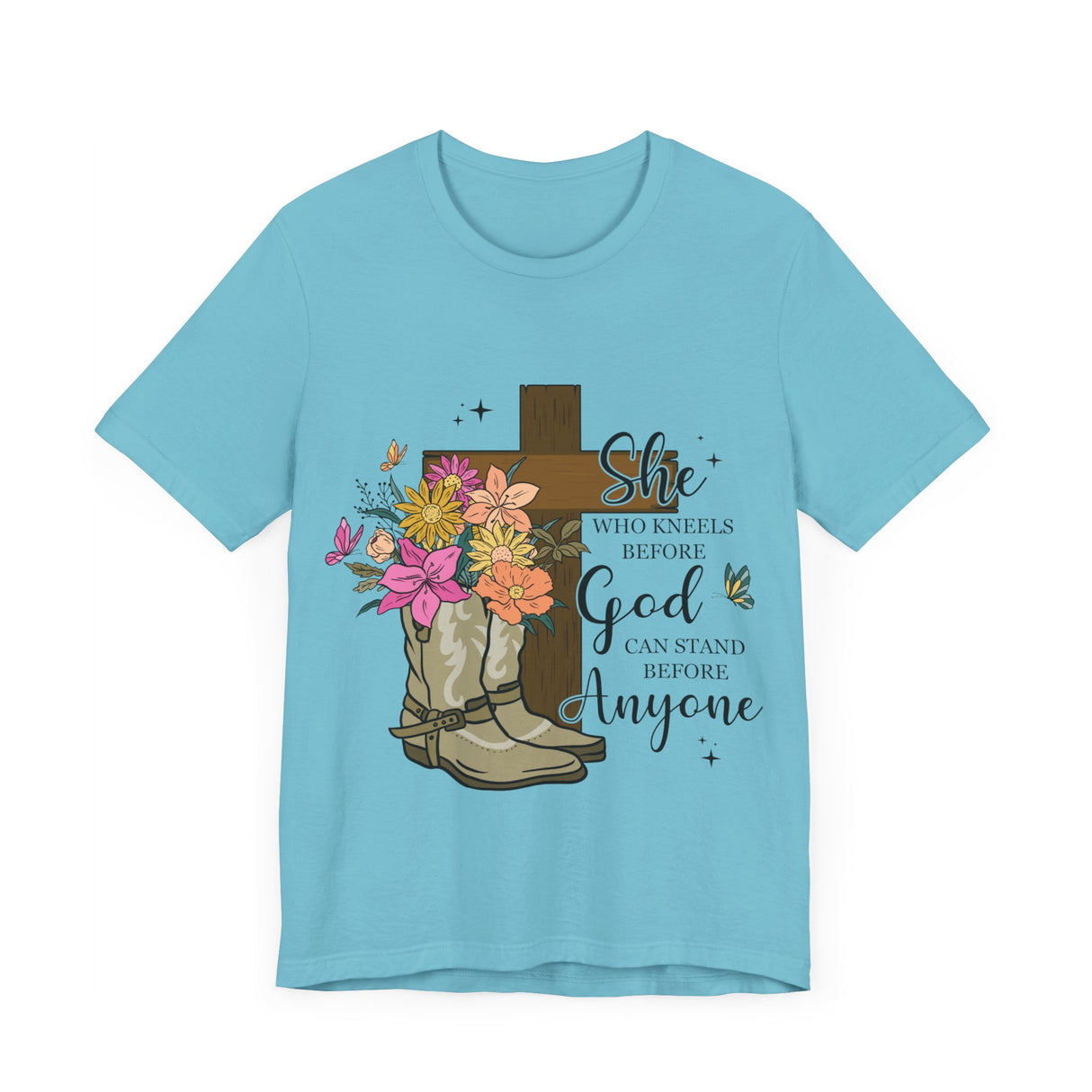 Faith and Strength Floral Cross T-Shirt