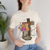 Faith and Strength Floral Cross T-Shirt