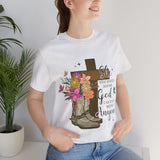 Faith and Strength Floral Cross T-Shirt