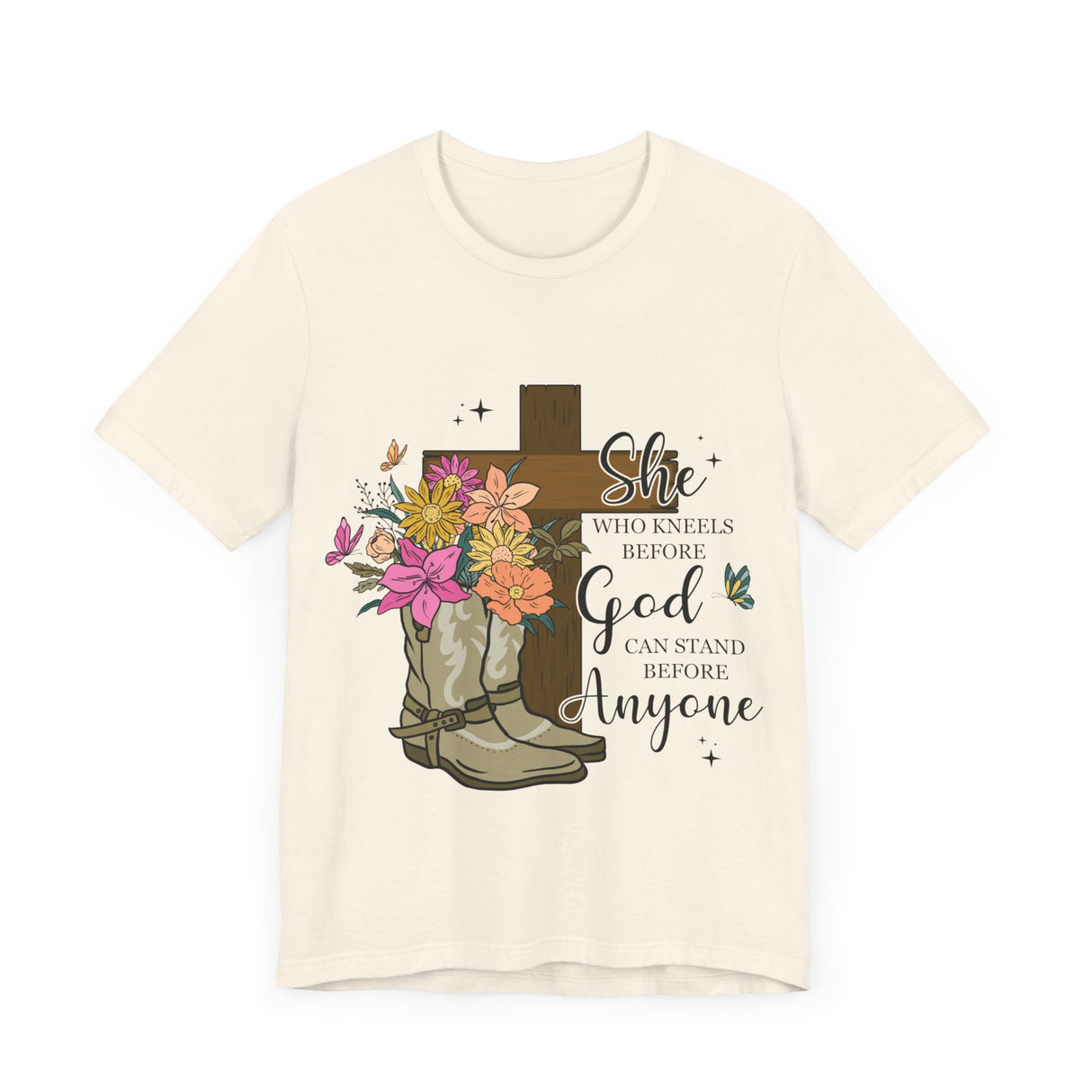 Faith and Strength Floral Cross T-Shirt