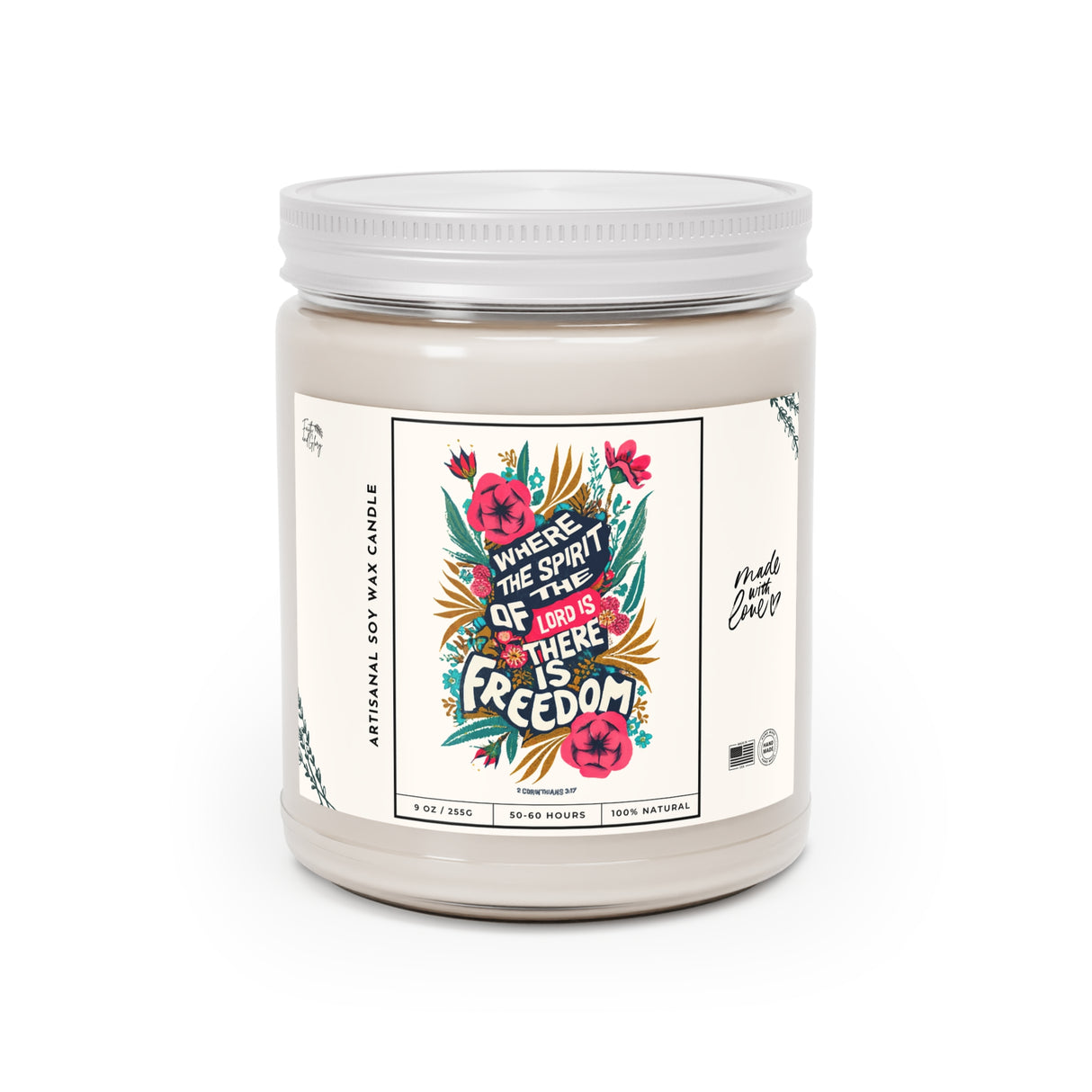 Where the Spirit of the Lord is There is Freedom Artisanal Candle
