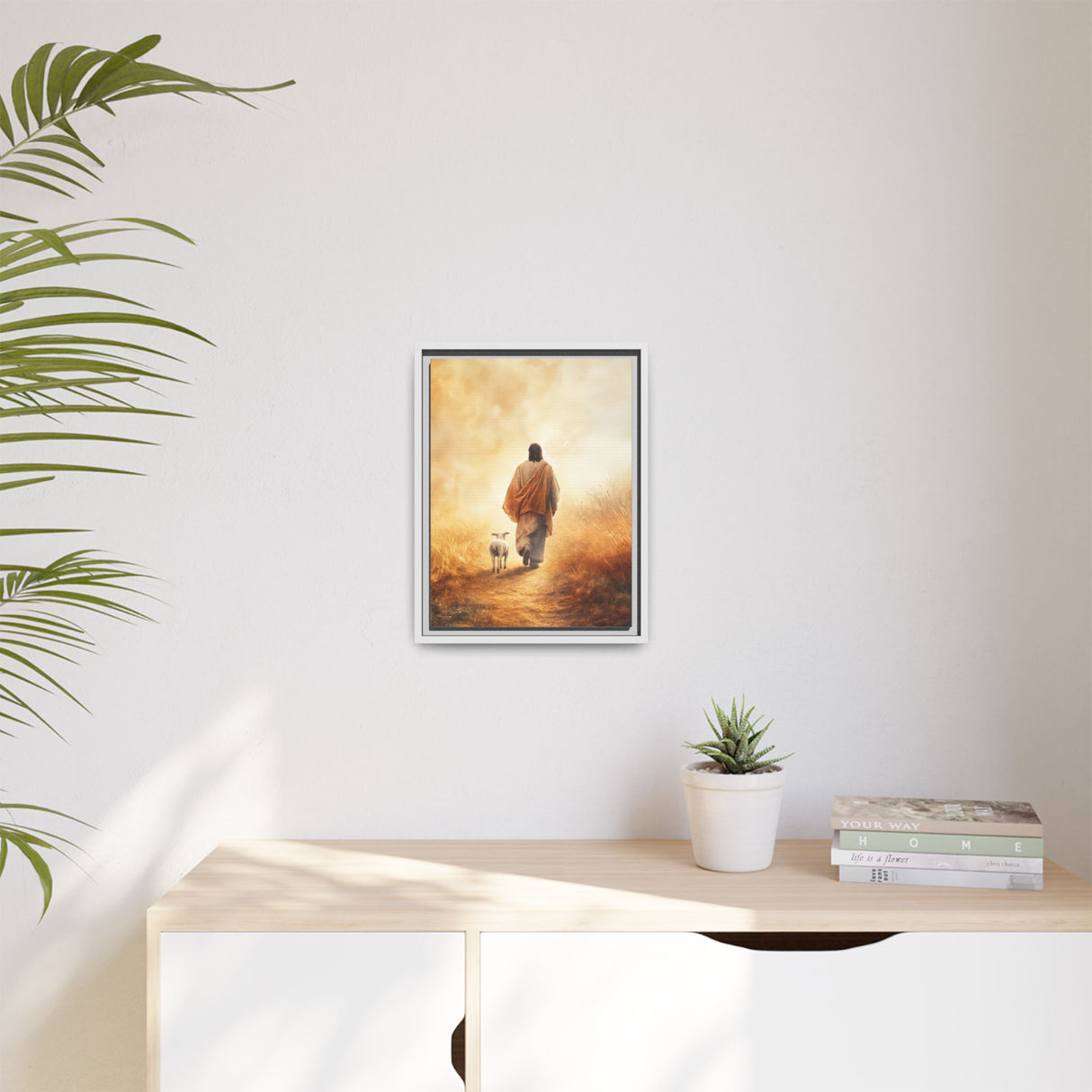 Jesus and the Lamb Framed Canvas - Guided by Grace