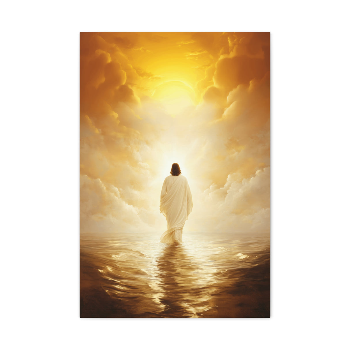 The Path of Light Canvas - Jesus Walking Towards the Dawn