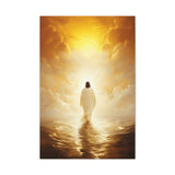 The Path of Light Canvas - Jesus Walking Towards the Dawn