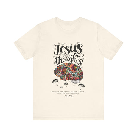 Jesus Thoughts with Floral Brain and Bible Verse T-Shirt