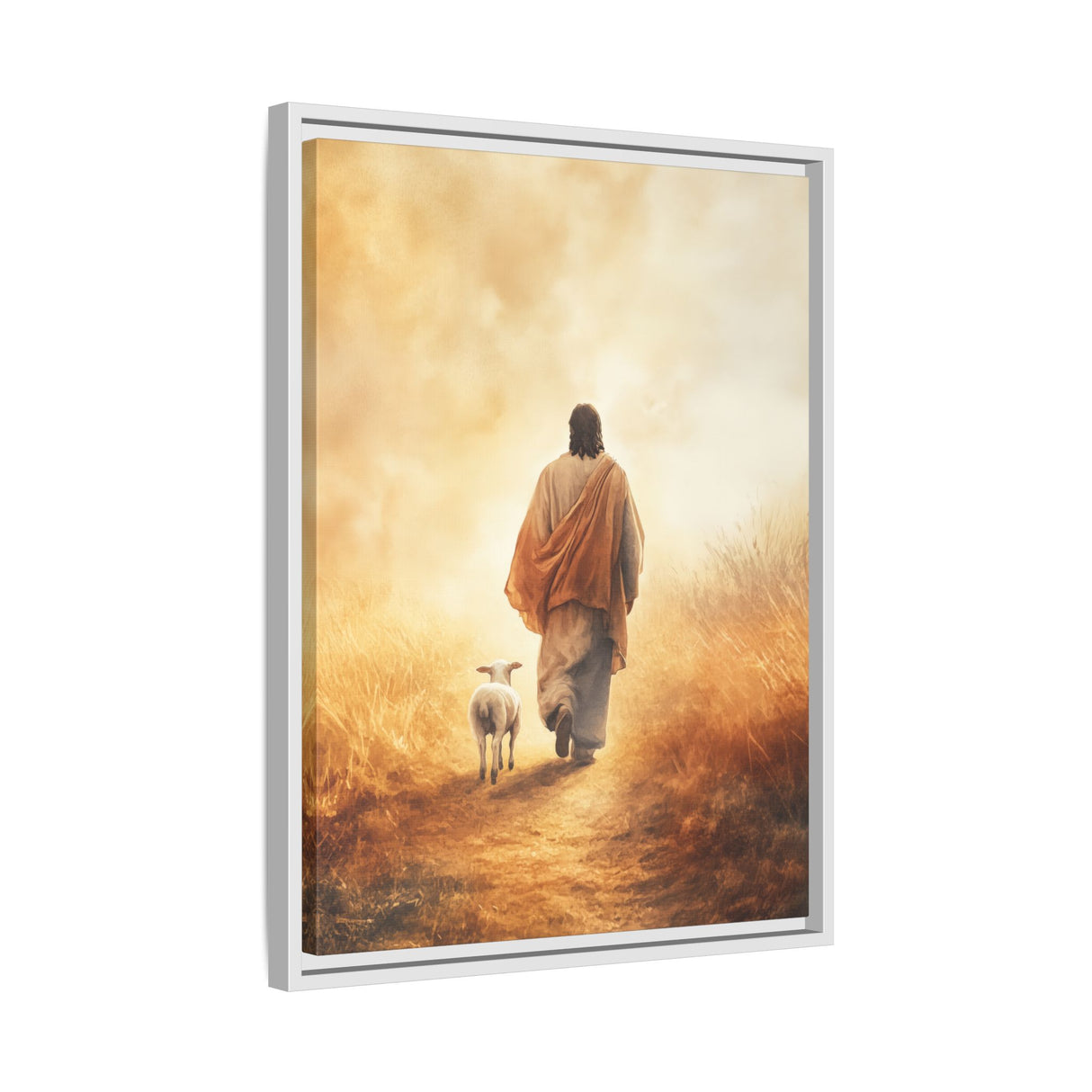 Jesus and the Lamb Framed Canvas - Guided by Grace