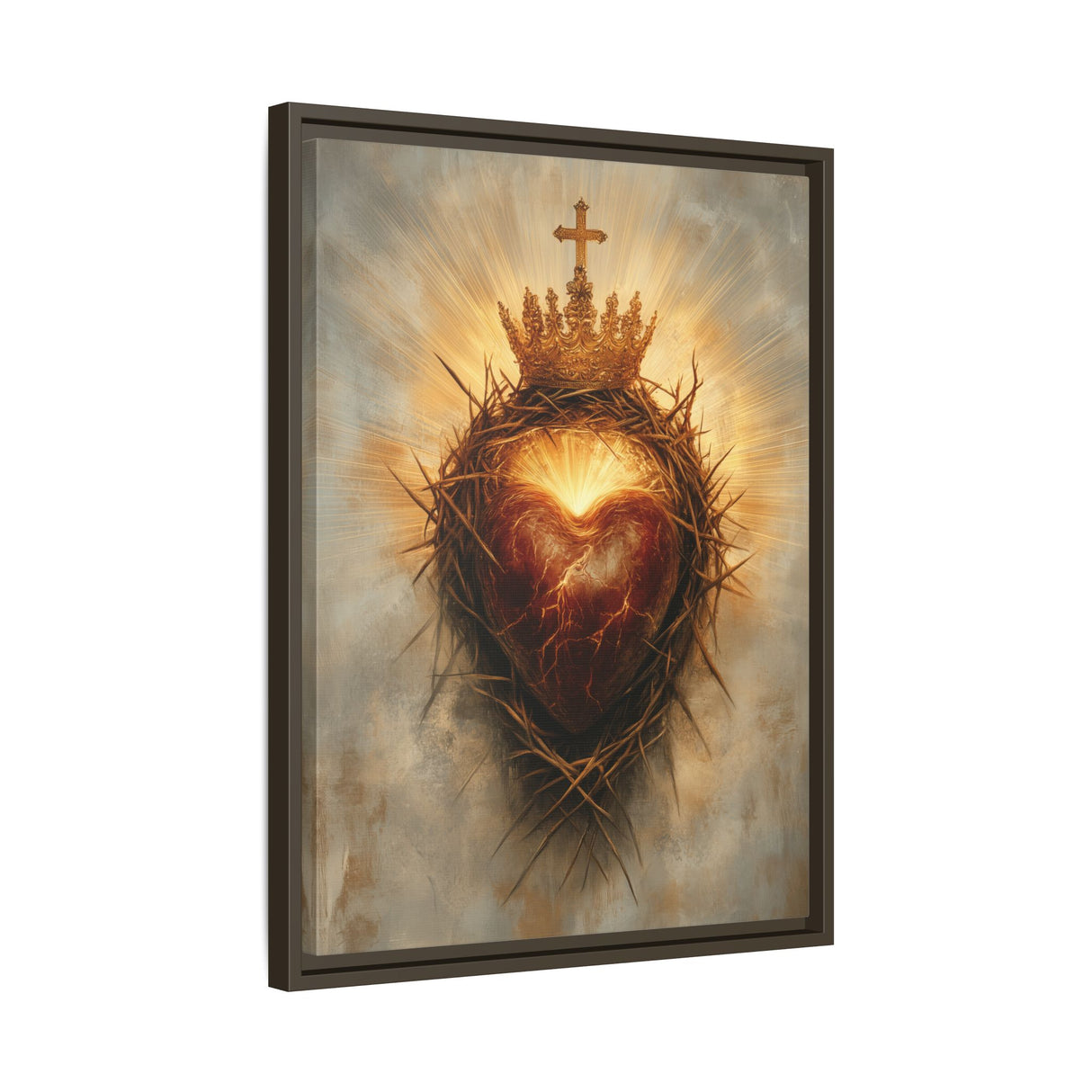 Sacred Heart of Jesus (Framed Canvas) - Eternal Love and Sacrifice