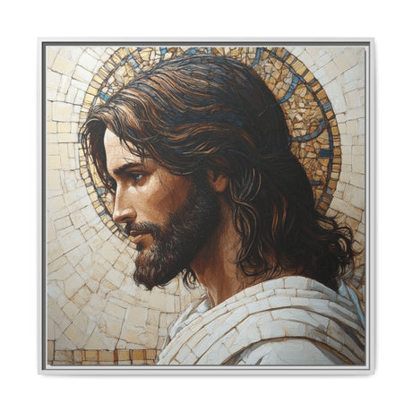 Christ Mosaic Framed Canvas - Divine Reflection