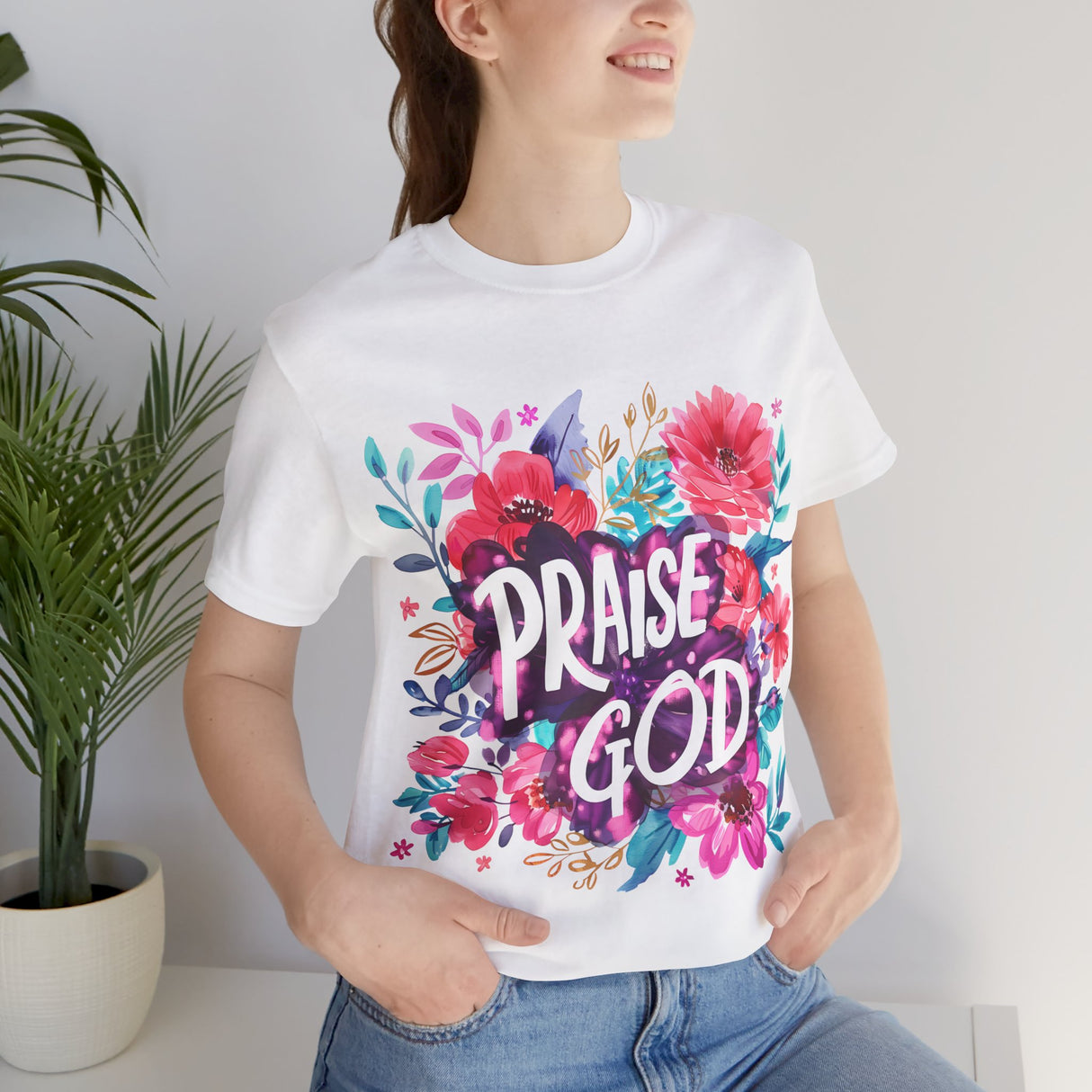 Floral Praise God Graphic T-Shirt