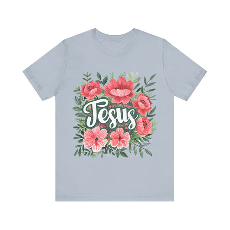 Jesus and Floral Design T-Shirt