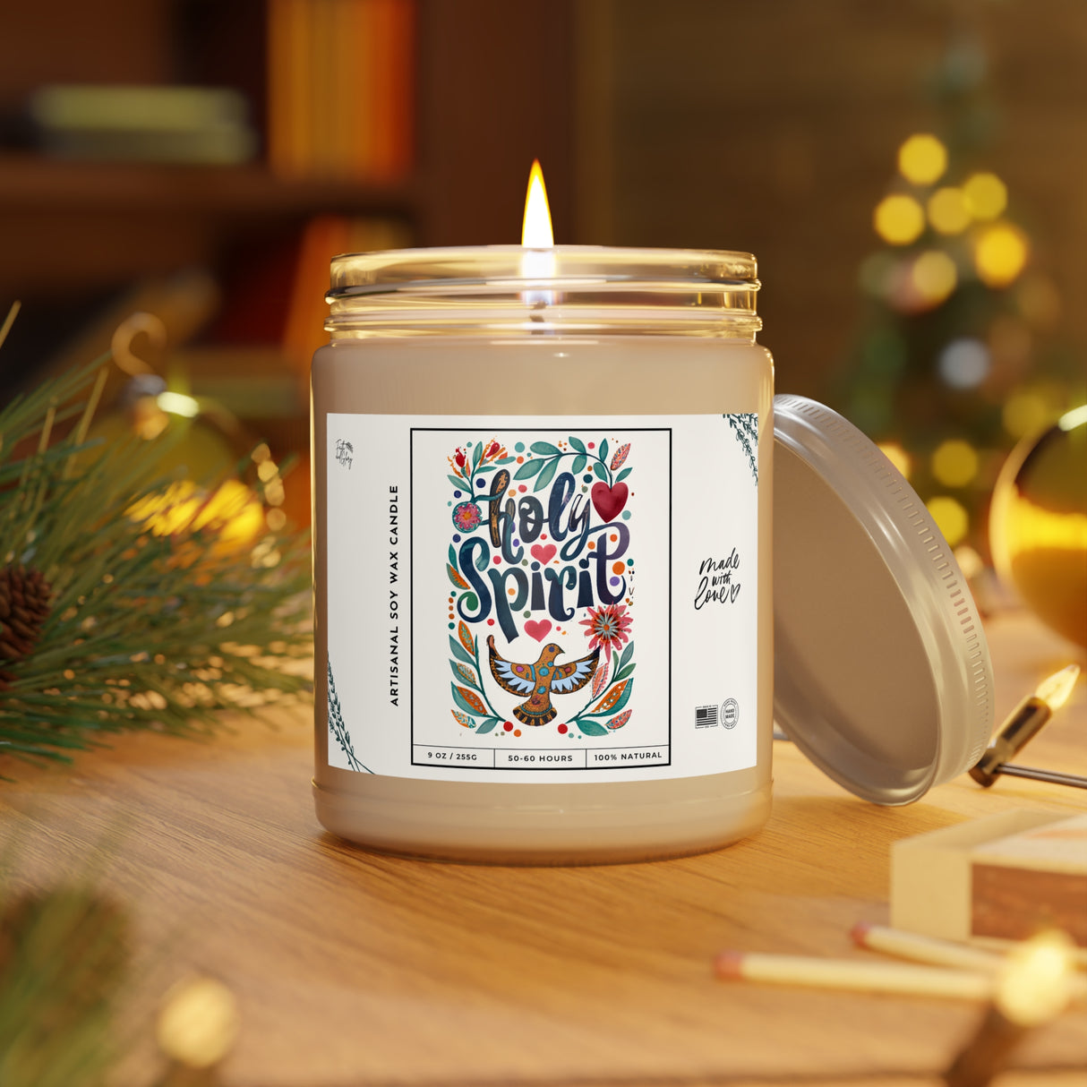 Handcrafted Holy Spirit Artisanal Candle