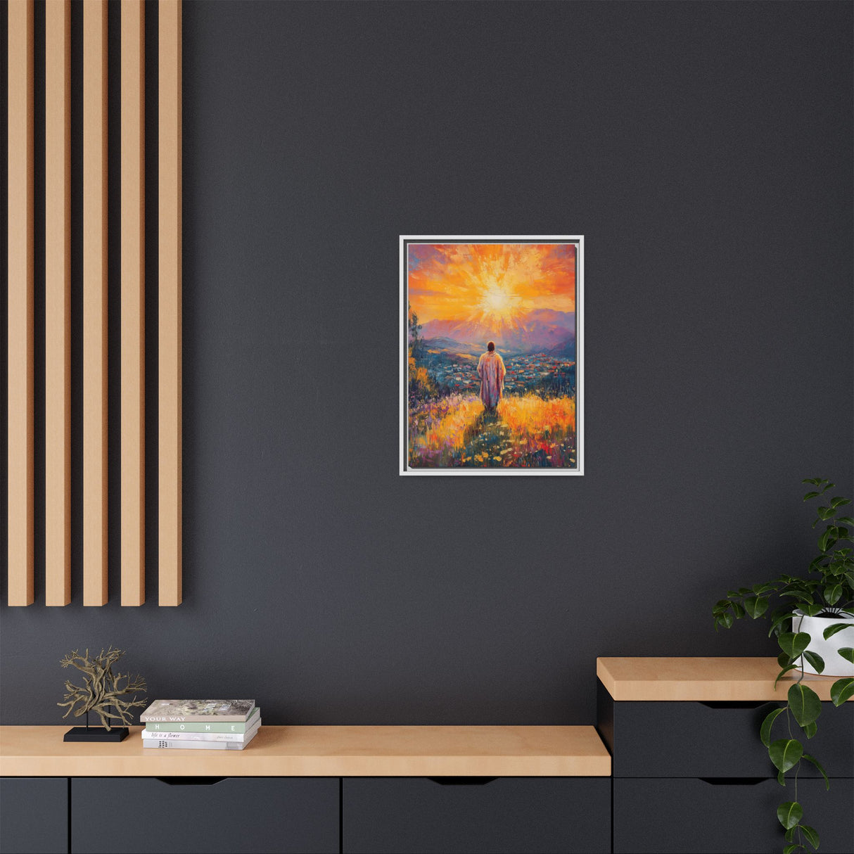 Jesus Overlooking the City (Framed Canvas) - Light of the World