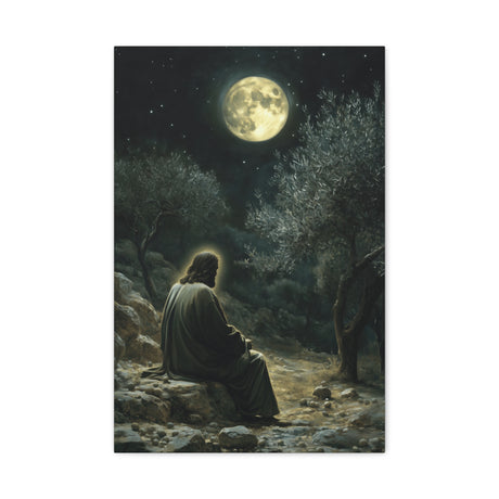 Gethsemane Night Canvas - A Moment of Prayer and Surrender