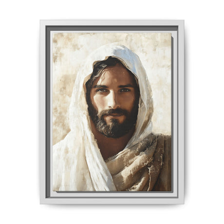 The Light of His Presence Framed Canvas - Jesus in Warm Reflection