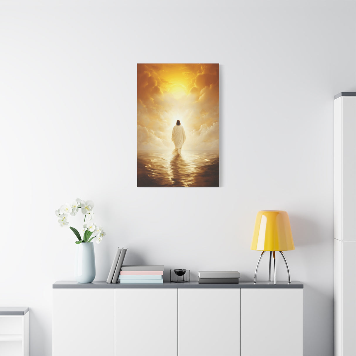 The Path of Light Canvas - Jesus Walking Towards the Dawn