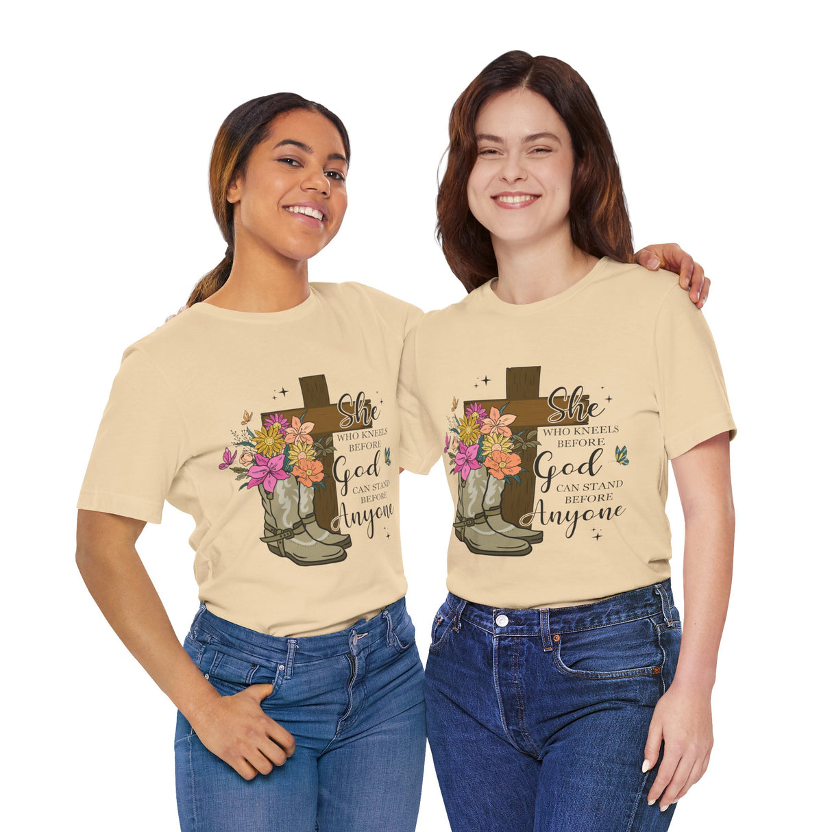 Faith and Strength Floral Cross T-Shirt