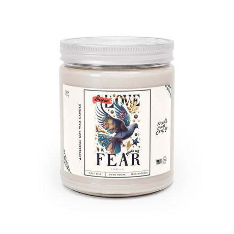 Perfect Love Feeds Out Fear with Dove Artisanal Candle