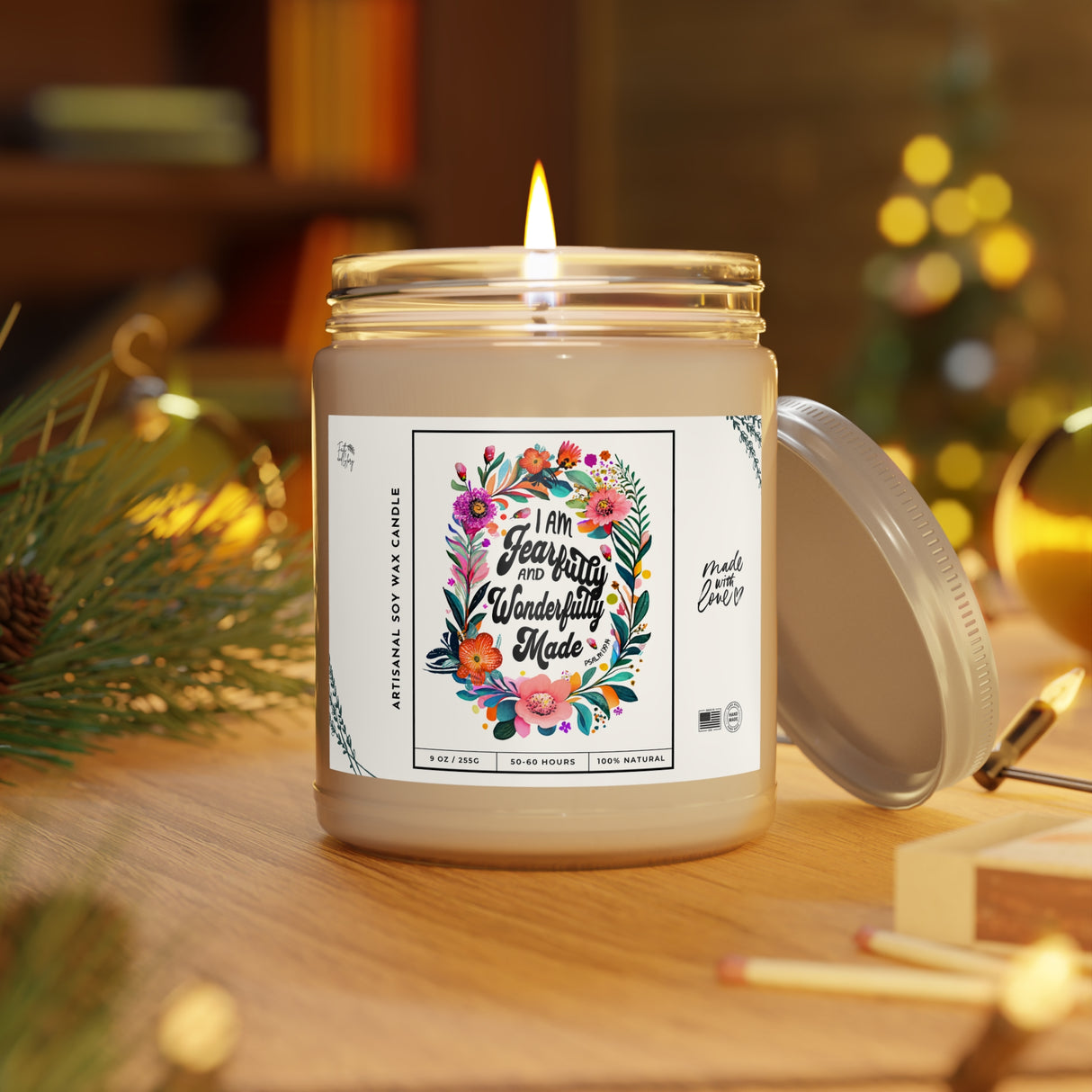 I Am Fearfully and Wonderfully Made Artisanal Soy Wax Candle