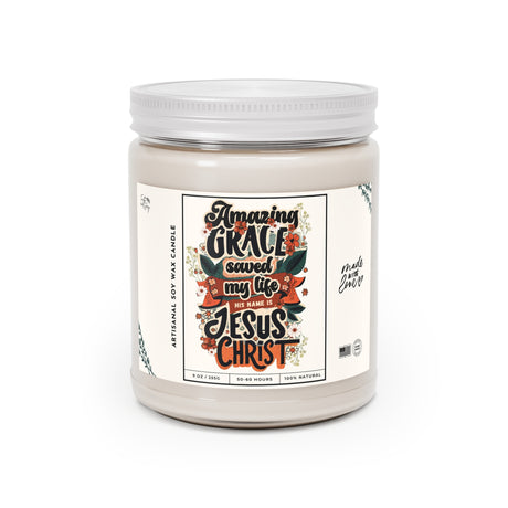 Amazing Grace Saved My Life Jesus Christ Artisanal Candle