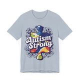 Autism Strong Puzzle Piece with Floral Accents T-Shirt