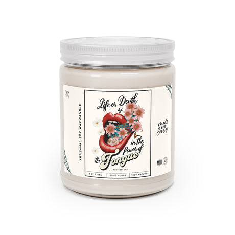 Lips and Flowers Design Artisanal Candle