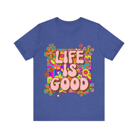 Life is Good Retro Floral Graphic T-Shirt