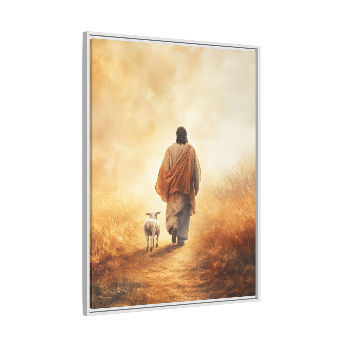 Jesus and the Lamb Framed Canvas - Guided by Grace