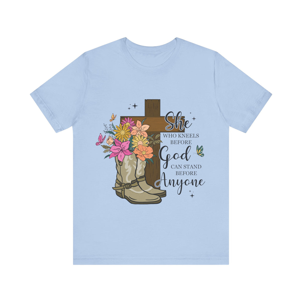 Faith and Strength Floral Cross T-Shirt