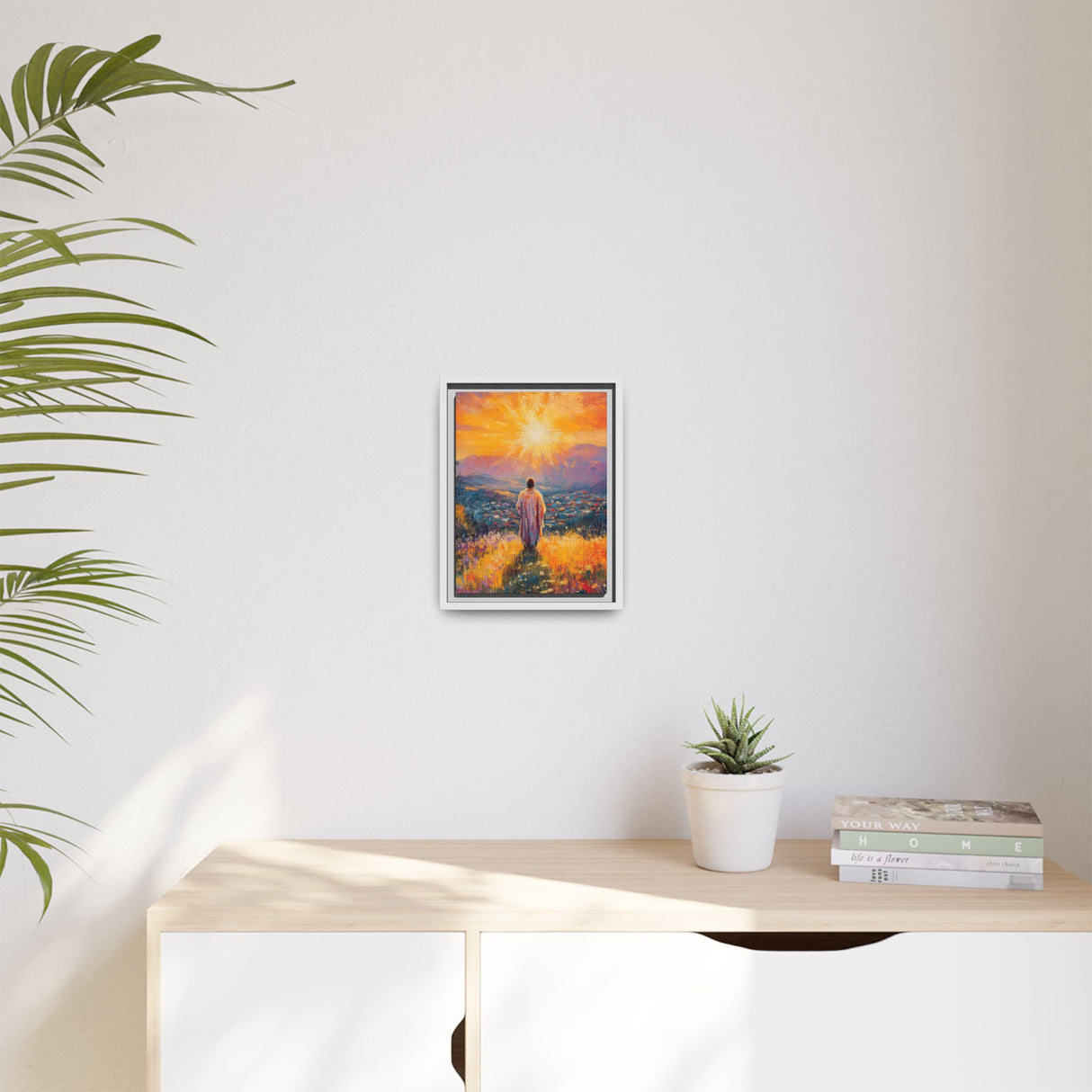 Jesus Overlooking the City (Framed Canvas) - Light of the World