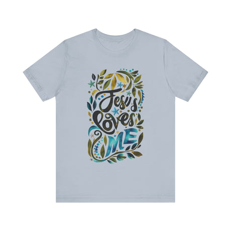 Jesus Loves Me Floral Typography T-Shirt