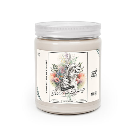 Florals and Leopard Design Artisanal Candle