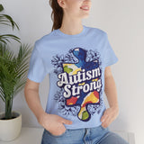 Autism Strong Puzzle Piece with Floral Accents T-Shirt