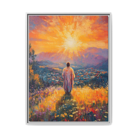 Jesus Overlooking the City (Framed Canvas) - Light of the World