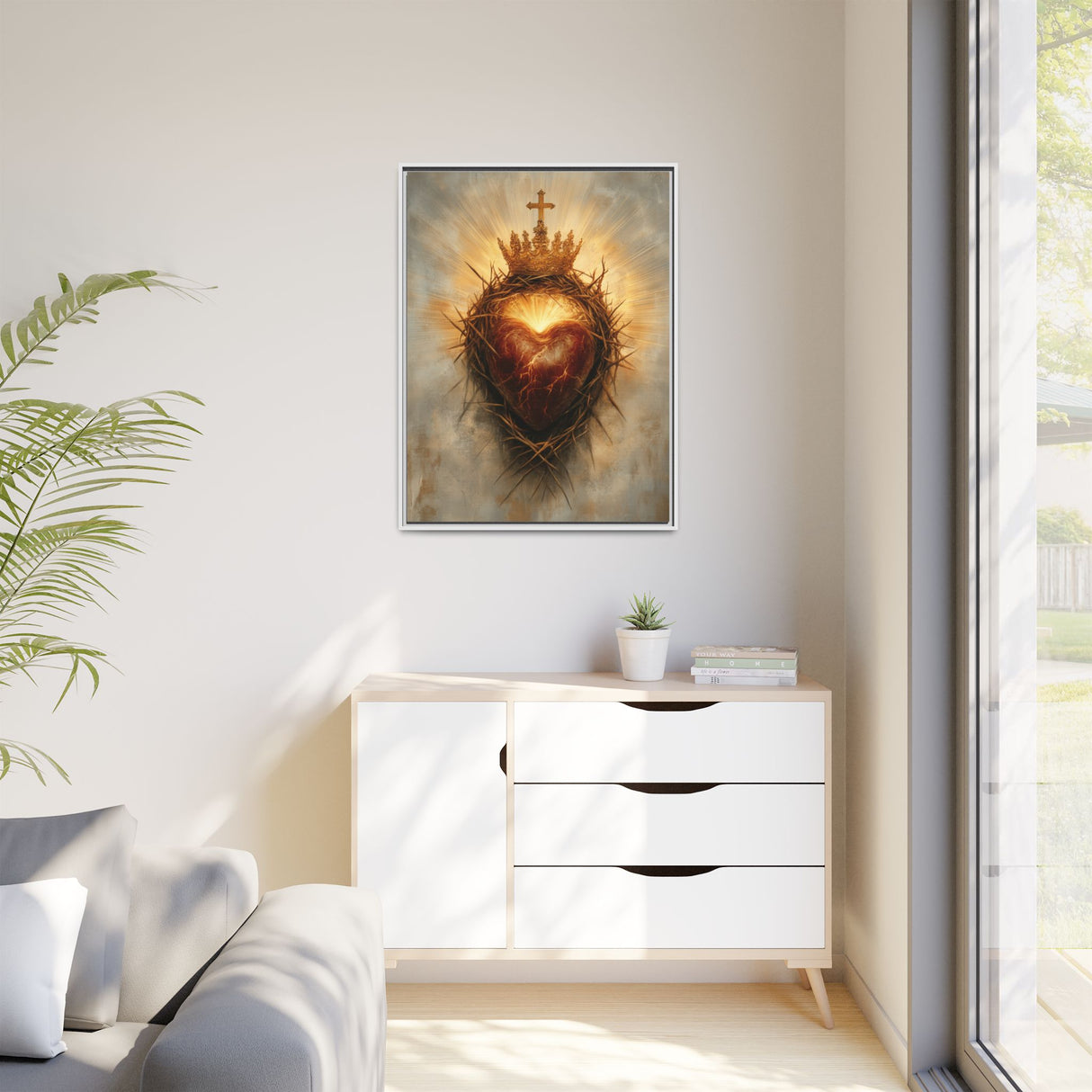 Sacred Heart of Jesus (Framed Canvas) - Eternal Love and Sacrifice