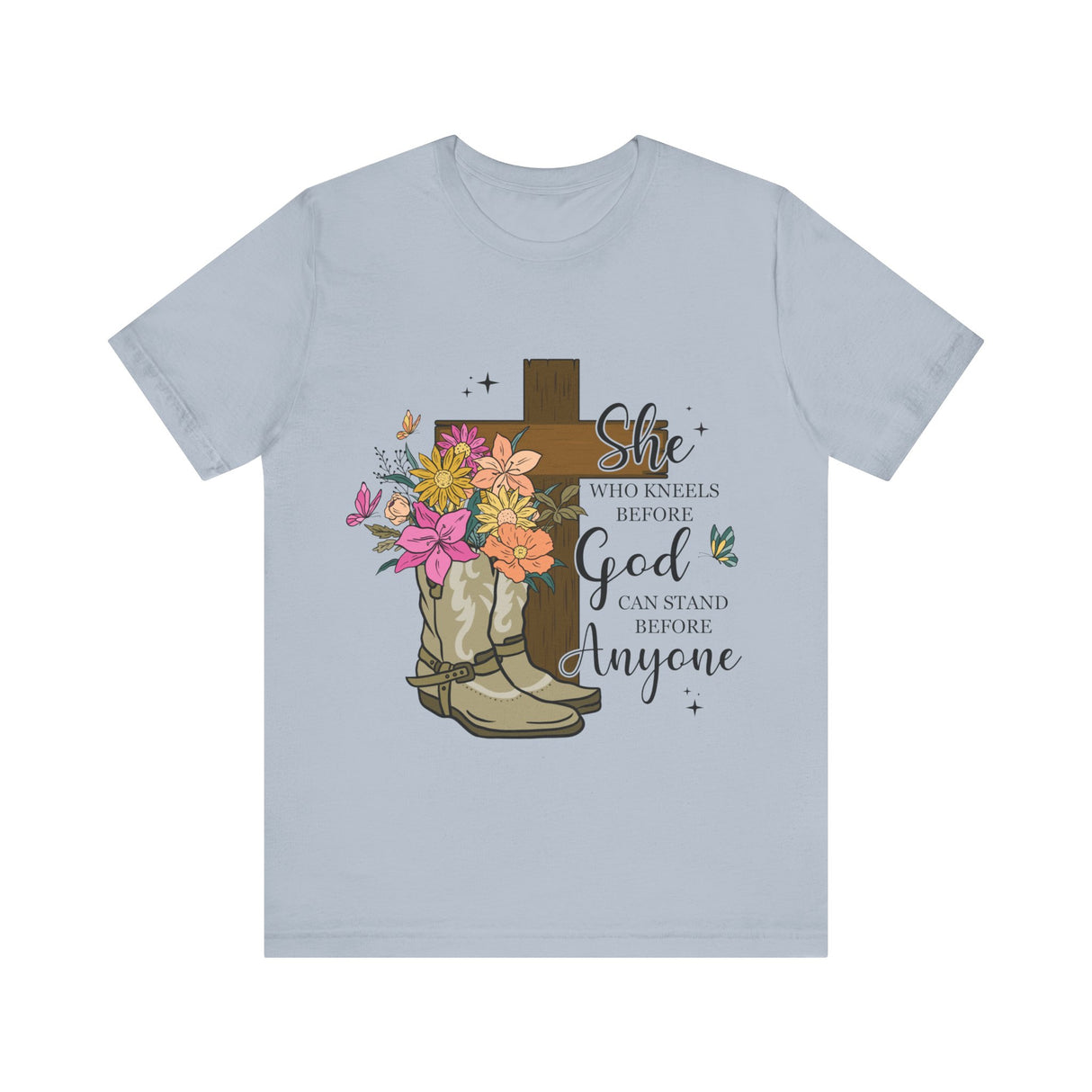 Faith and Strength Floral Cross T-Shirt