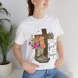 Faith and Strength Floral Cross T-Shirt