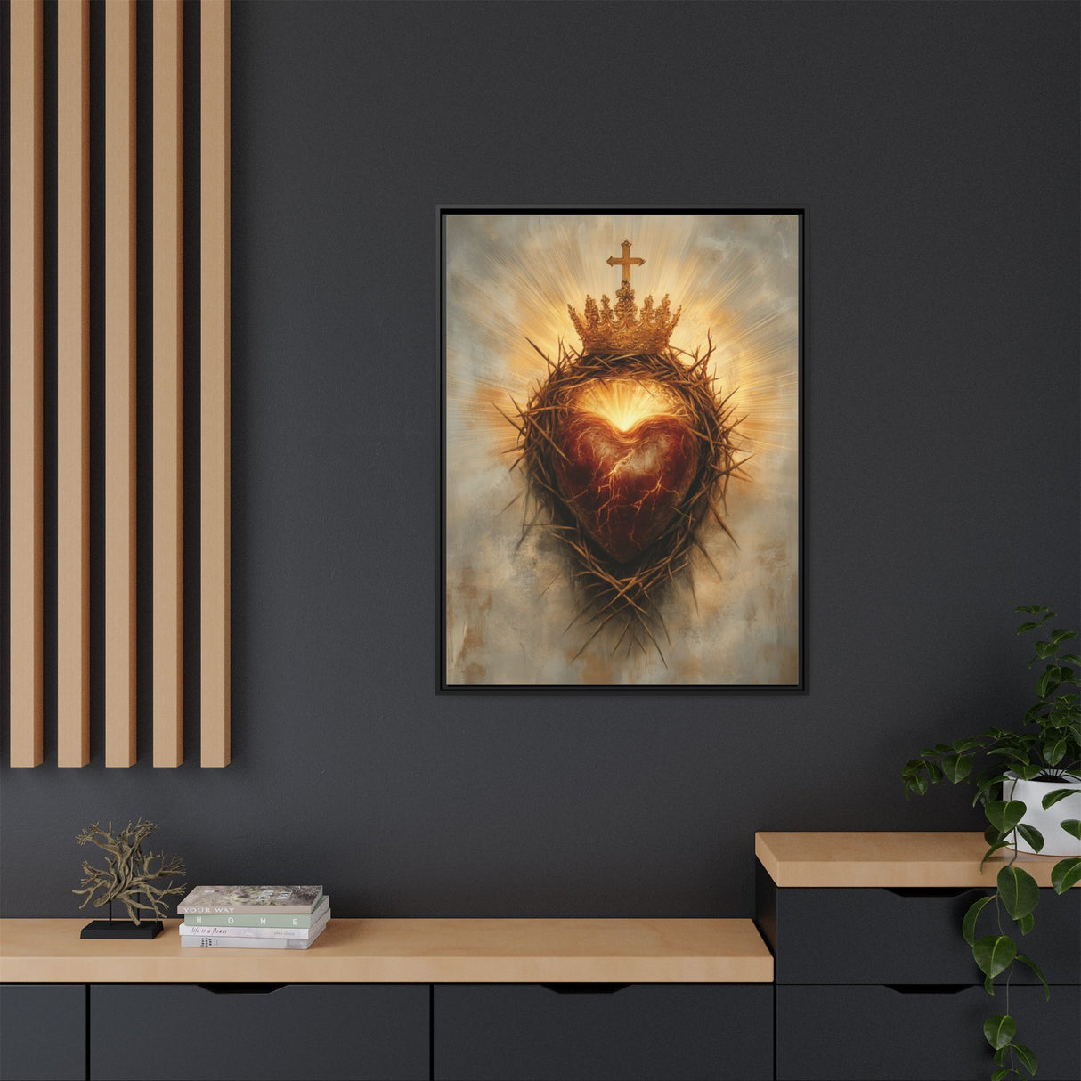 Sacred Heart of Jesus (Framed Canvas) - Eternal Love and Sacrifice