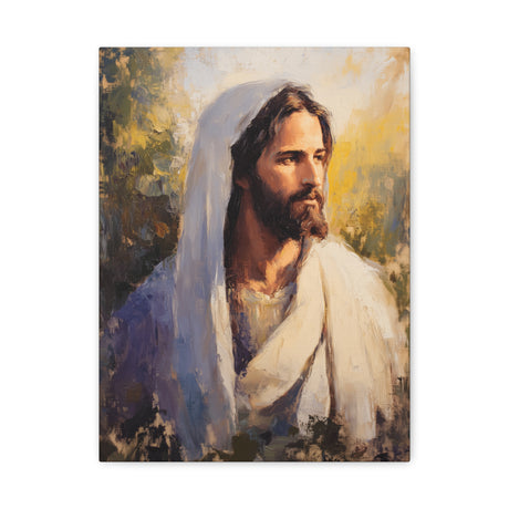 The Gentle Shepherd Canvas - Jesus in Peaceful Reflection