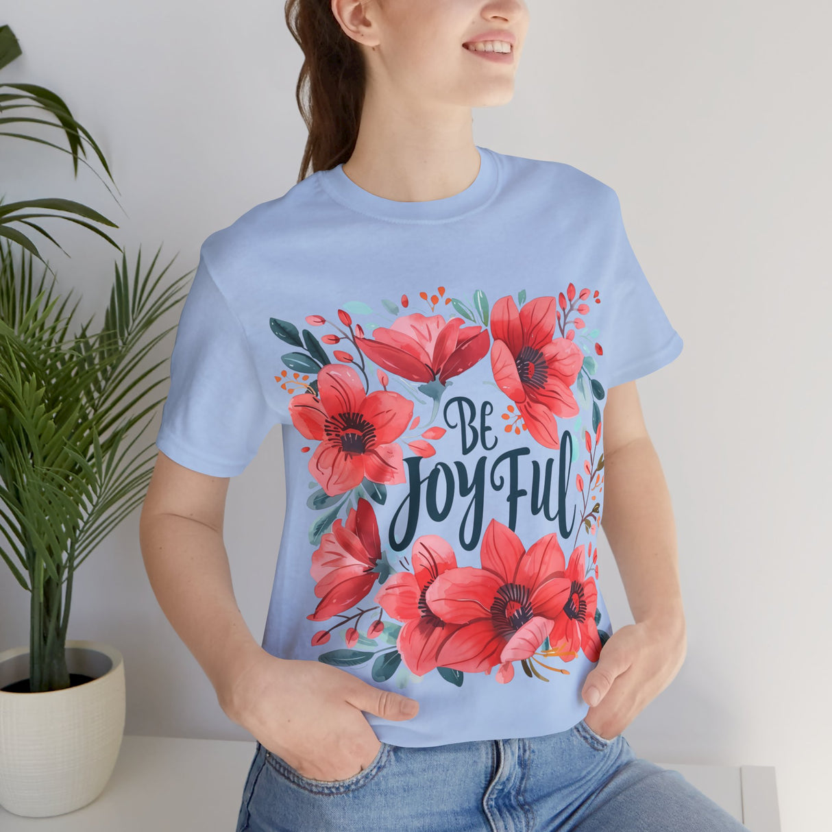 Be Joyful Floral Graphic T-Shirt