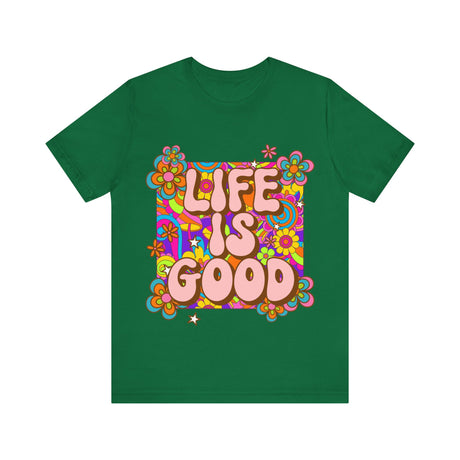 Life is Good Retro Floral Graphic T-Shirt