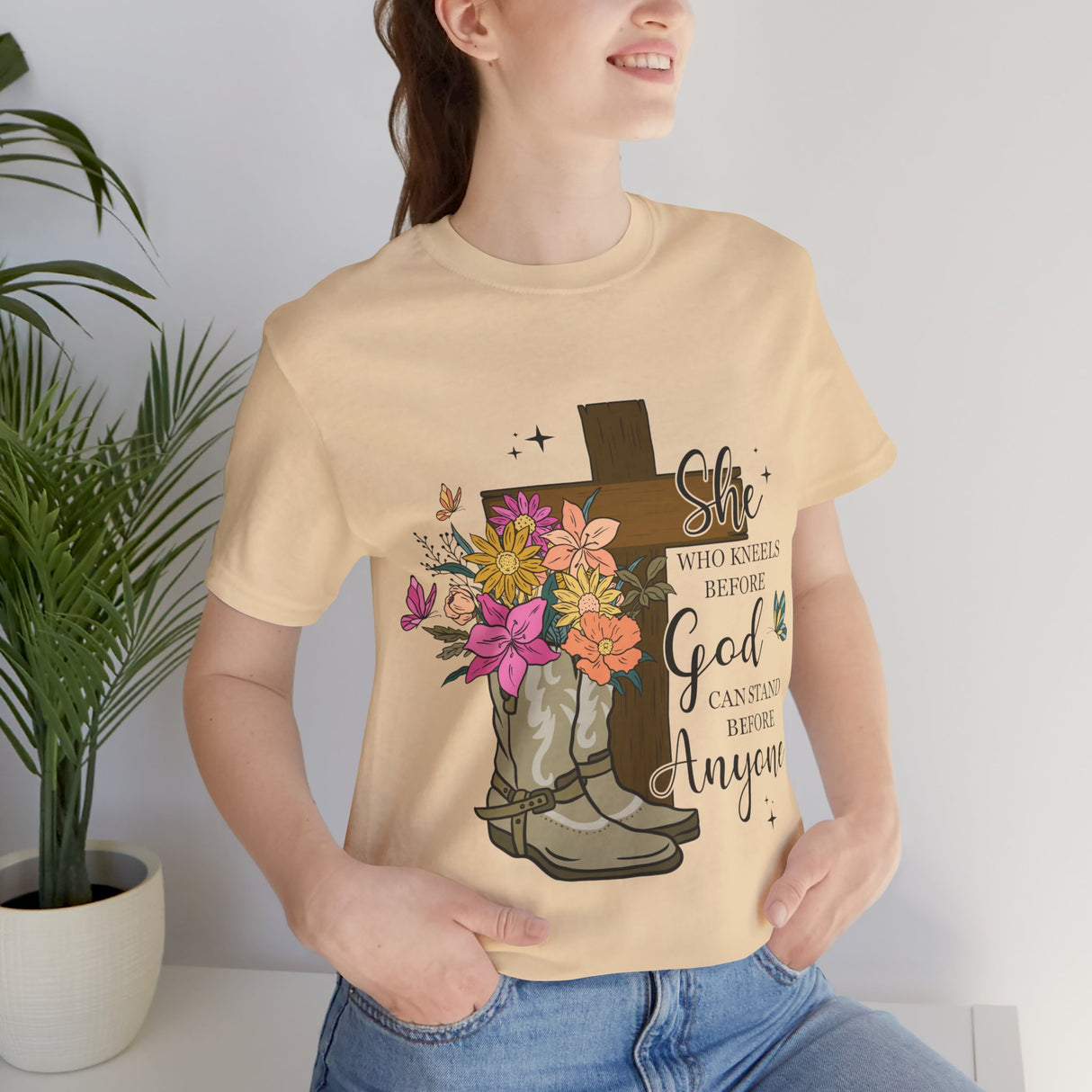 Faith and Strength Floral Cross T-Shirt