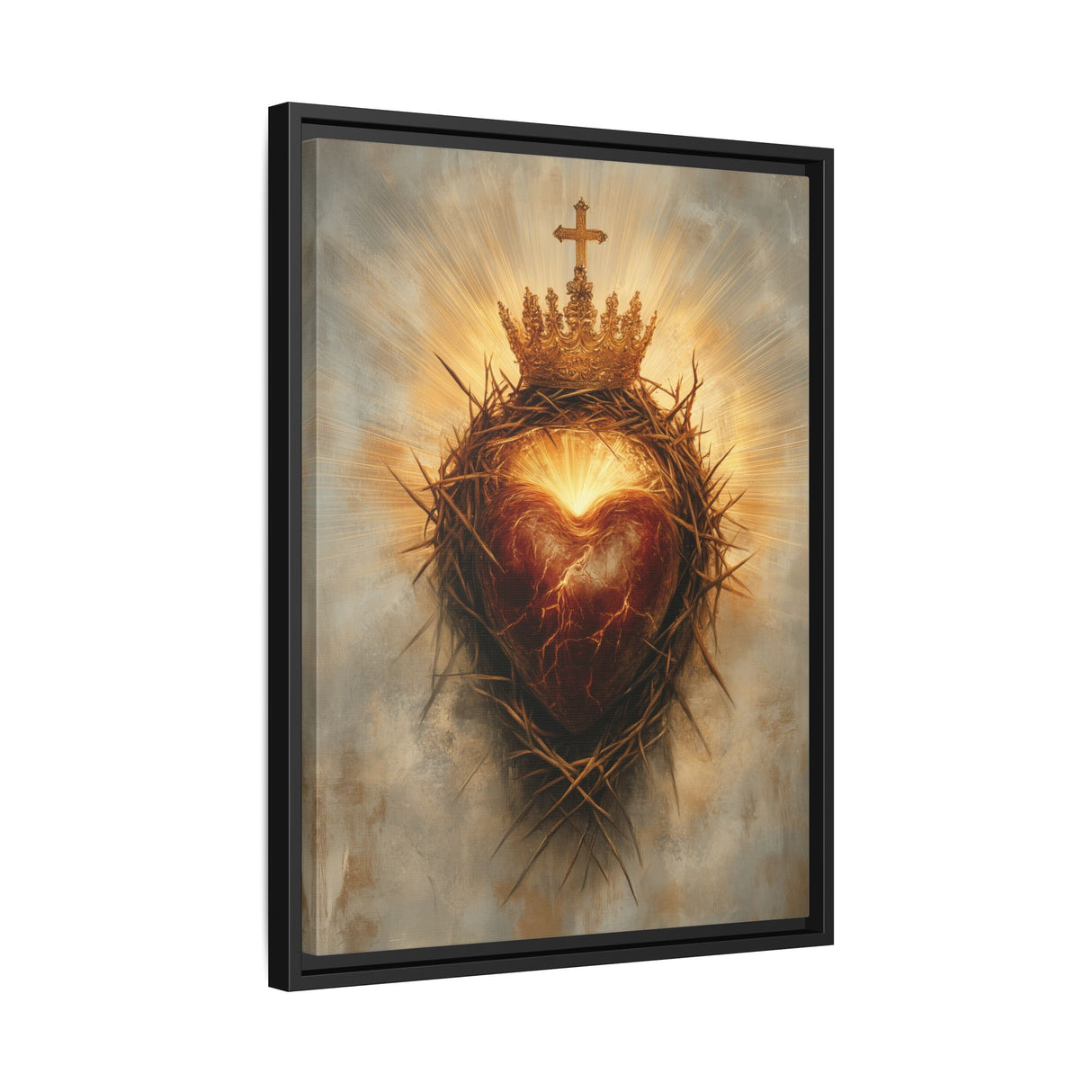 Sacred Heart of Jesus (Framed Canvas) - Eternal Love and Sacrifice