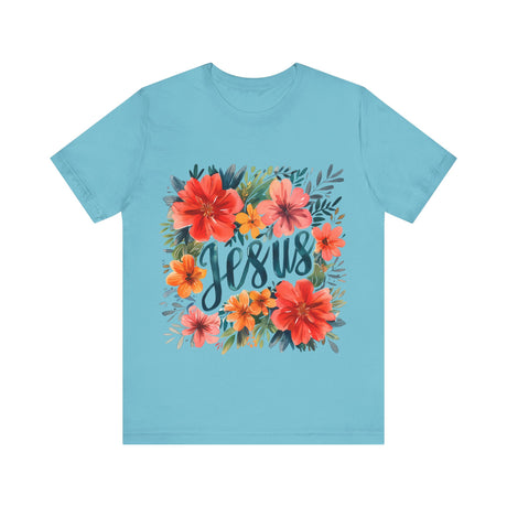 Floral Jesus Design T-Shirt