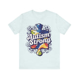 Autism Strong Puzzle Piece with Floral Accents T-Shirt