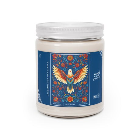 Floral and Bird Design Artisanal Candle