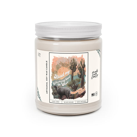 Desert Landscape with Cactus and Ram Artisanal Candle