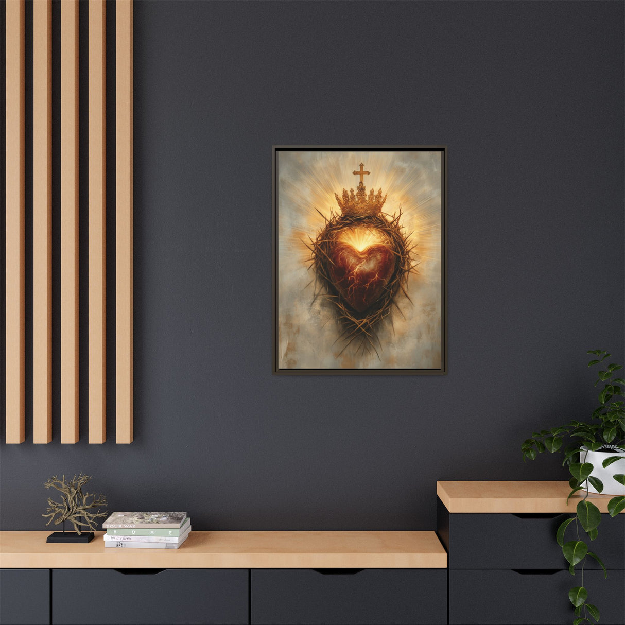 Sacred Heart of Jesus (Framed Canvas) - Eternal Love and Sacrifice